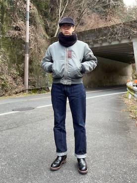 「Buzz Rickson's（バズリクソンズ）のアイテム」を使った、もりんぷさん（メンズ・175cm）の冬コーディネート