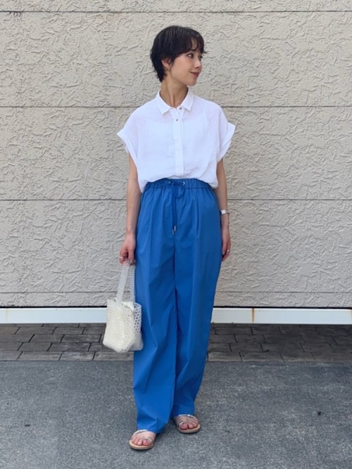 カラフルテクノパンツ　水色 SHIPS Colors:〈接触冷感・UVカット・撥水〉マルチ