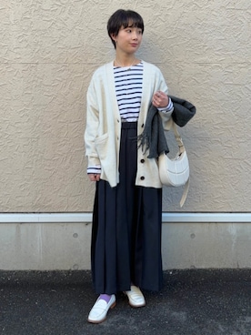 「アイテム（マフラー）」を使った、久米さん（レディース・153cm）の冬コーディネート