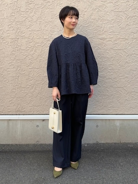 「ぺプラム」｜「アイテム（アクセサリー）」を使った、久米さん（レディース・153cm）の冬コーディネート