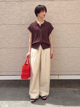 「SHIPS（シップス）のアイテム（パンツ）」を使った、久米さん（レディース・153cm）の春コーディネート