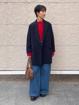 「SHIPS」｜「アイテム（ジャケット/アウター）」を使った、久米さん（レディース・153cm）の冬コーディネート