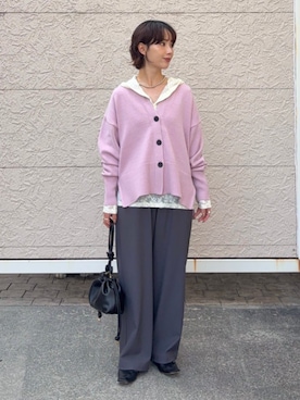 「SHIPS Colors（シップス カラーズ）のアイテム（ショルダーバッグ）」を使った、久米さん（レディース・153cm）の秋コーディネート
