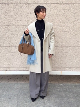 「SHIPS」｜「アイテム（ジャケット/アウター）」を使った、久米さん（レディース・153cm）の冬コーディネート