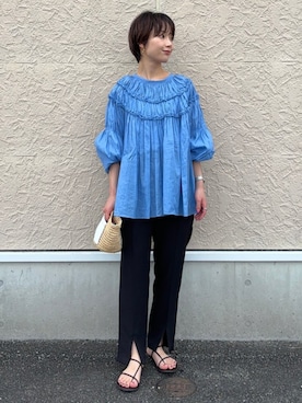 「アイテム（その他パンツ）」を使った、久米さん（レディース・153cm）の夏コーディネート