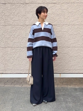 「SHIPS Colors（シップス カラーズ）のSHIPS Colors:キルティング チェーン バッグ◇（ショルダーバッグ、ベージュ系）」を使った、久米さん（レディース・153cm）の冬コーディネート