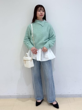 「VIS（ビス）のアシンメトリーフレアーシャツ（シャツ/ブラウス）」を使った、yukm22さん（レディース・163cm）の冬コーディネート