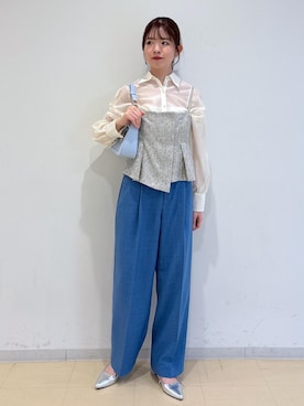 「Juze（ジュゼ）のリボンヒールパンプス（パンプス）」を使った、yukm22さん（レディース・163cm）の春コーディネート