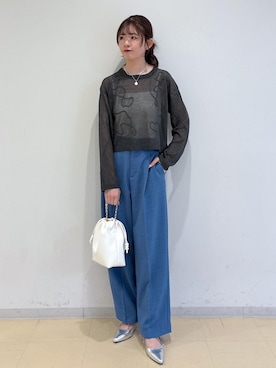 「Juze（ジュゼ）のリボンヒールパンプス（パンプス）」を使った、yukm22さん（レディース・163cm）の春コーディネート