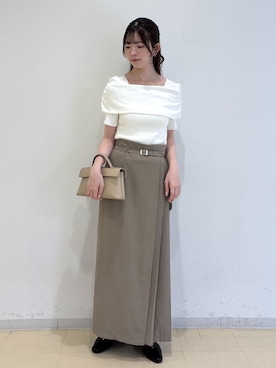 「VIS（ビス）のひねり金具ワンハンドルミニショルダーバッグ/2WAY,WEB限定カラーあり（ショルダーバッグ、ベージュ系）」を使った、yukm22さん（レディース）の春コーディネート