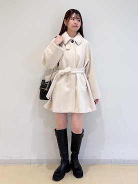 「アイテム（チェスターコート）」を使った、yukm22さん（レディース・163cm）の秋コーディネート