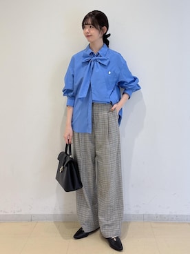 「Juze（ジュゼ）のメタルバブーシュパンプス（パンプス、ブラック系）」を使った、yukm22さん（レディース）の秋コーディネート