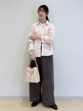 「アイテム（ベルト、ホワイト系）」を使った、yukm22さん（レディース・163cm）の秋コーディネート