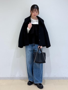 「アイテム（バレッタ/ヘアクリップ）」を使った、yukm22さん（レディース・163cm）の秋コーディネート