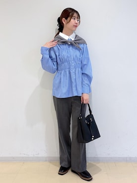 「アイテム（バレッタ/ヘアクリップ）」を使った、yukm22さん（レディース・163cm）の秋コーディネート