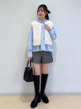 「アイテム（バレッタ/ヘアクリップ）」を使った、yukm22さん（レディース・163cm）の秋コーディネート