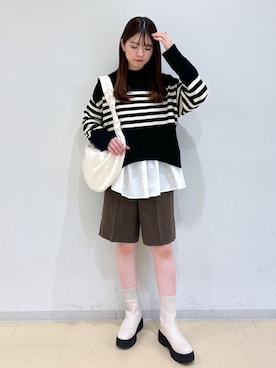 「VIS（ビス）のアシンメトリーフレアーシャツ（シャツ/ブラウス）」を使った、yukm22さん（レディース・163cm）の秋コーディネート