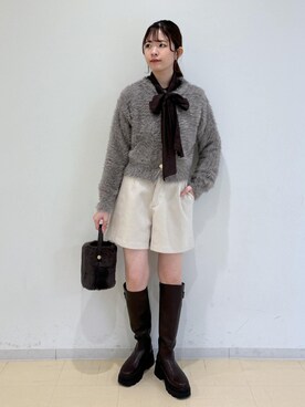 「VIS（ビス）の【洗える】ジャージメルトンショートパンツ（その他パンツ）」を使った、yukm22さん（レディース・163cm）の秋コーディネート