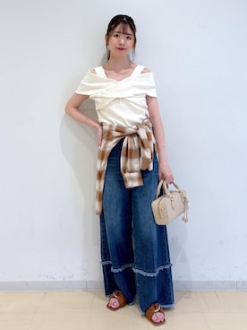 「Juze（ジュゼ）のアイテム（サンダル）」を使った、yukm22さん（レディース・163cm）の夏コーディネート