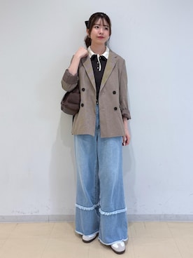 「アイテム（ポロシャツ）」を使った、yukm22さん（レディース・163cm・20代）の秋コーディネート