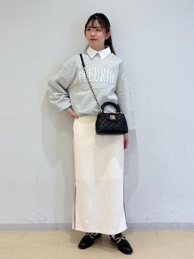 「アイテム（ローファー）」を使った、yukm22さん（レディース・163cm）の冬コーディネート