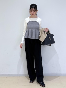 「ニット/セーター」｜「アイテム（アクセサリー）」を使った、yukm22さん（レディース・163cm）の冬コーディネート