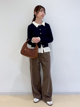 「アイテム（シュシュ）」を使った、yukm22さん（レディース・163cm）の秋コーディネート