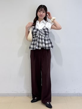 「VIS（ビス）のアイテム（パンツ）」を使った、yukm22さん（レディース・163cm）の夏コーディネート