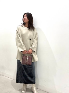 「アイテム（ノーカラーコート）」を使った、soprinkaさん（レディース・162cm）の秋コーディネート