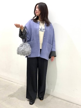 「アイテム（ノーカラーコート）」を使った、soprinkaさん（レディース・162cm）の秋コーディネート
