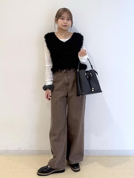 「VIS（ビス）のアイテム（デニムパンツ）」を使った、コウさん（レディース・153cm）の秋コーディネート