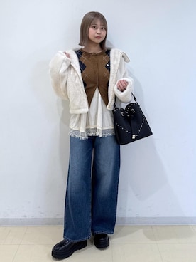 「アイテム（チュニック）」を使った、コウさん（レディース・153cm）の冬コーディネート