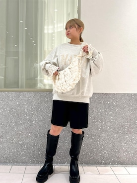 「VIS」｜「アイテム（スウェット）」を使った、コウさん（レディース・153cm）の秋コーディネート