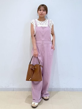 「アイテム（サロペット/オーバーオール）」を使った、コウさん（レディース・153cm・20代）の夏コーディネート