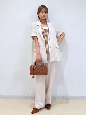 「キャミソール」｜「アイテム（ジャケット/アウター）」を使った、コウさん（レディース・153cm）の夏コーディネート