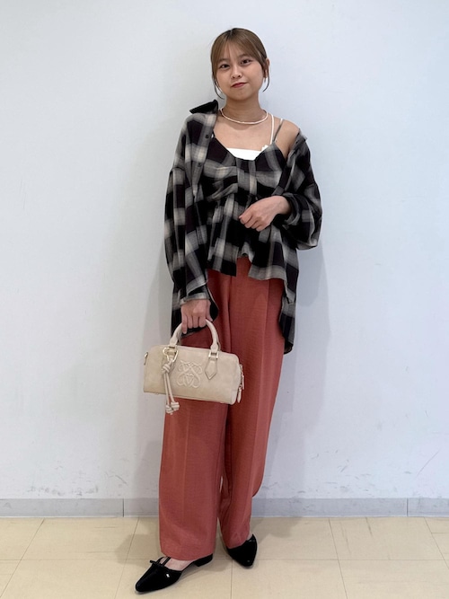 セール】オンブレチェックリボンビスチェ（キャミソール）｜VIS（ビス