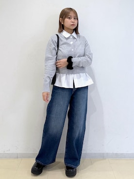 「VIS（ビス）のアイテム（デニムパンツ）」を使った、コウさん（レディース・153cm）の秋コーディネート