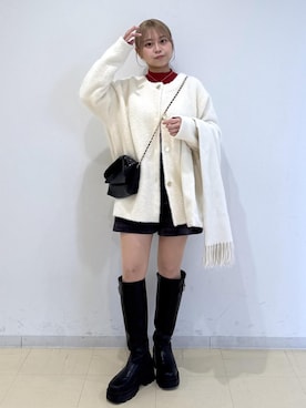 「アイテム（ノーカラージャケット）」を使った、コウさん（レディース・153cm）の冬コーディネート