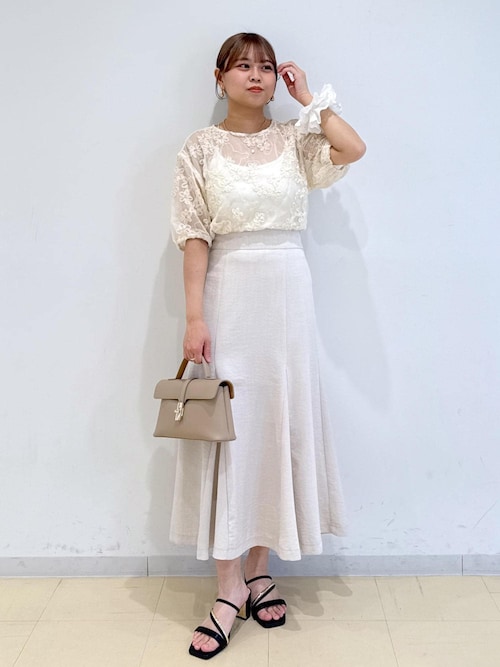 tシャツ M0490 コード入りデザインプルオーバー レディース Ada. tシャツ ビジュー付き メッシュ プルオーバー レディース