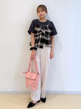「アイテム（シュシュ）」を使った、コウさん（レディース・153cm）の夏コーディネート