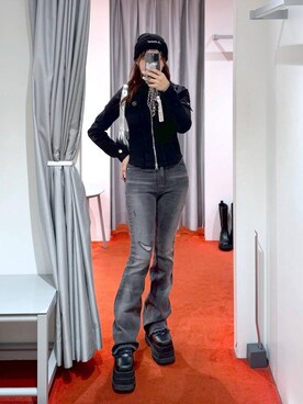 「AMESWORLDWIDE（アメスワールドワイド）のアイテム（帽子）」を使った、ﾕｷﾉさん（レディース・158cm）の秋コーディネート