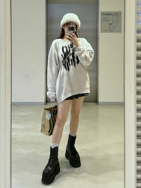 「3.3 Field Trip （3.3フィールドトリップ）の3.3 Field Trip／プリーツデニムスカート 2977561（デニムスカート）」を使った、ﾕｷﾉさん（レディース・158cm）の秋コーディネート