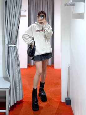 「3.3 Field Trip （3.3フィールドトリップ）の3.3 Field Trip／プリーツデニムスカート 2977561（デニムスカート）」を使った、ﾕｷﾉさん（レディース・158cm）の秋コーディネート