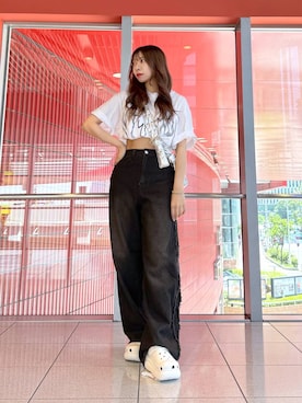 「NOT4NERD（ノットフォーナード）のアイテム（Tシャツ/カットソー）」を使った、ﾕｷﾉさん（レディース・158cm）の夏コーディネート