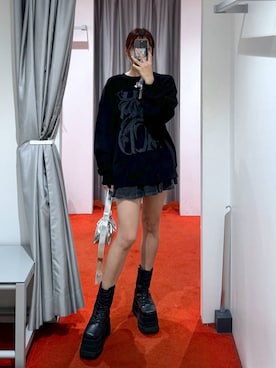 「3.3 Field Trip （3.3フィールドトリップ）の3.3 Field Trip／プリーツデニムスカート 2977561（デニムスカート）」を使った、ﾕｷﾉさん（レディース・158cm）の秋コーディネート