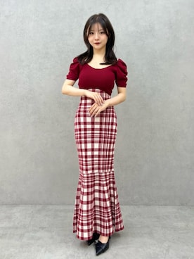 「アイテム（ワンピース/ドレス、レッド系）」を使った、MAYUさん（レディース・150cm）の夏コーディネート