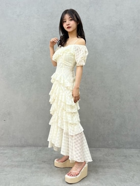 「着痩せ」｜「アイテム（ワンピース/ドレス）」を使った、MAYUさん（レディース・150cm）の夏コーディネート