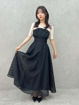 「着痩せ」｜「アイテム（ワンピース/ドレス）」を使った、MAYUさん（レディース・150cm）の夏コーディネート