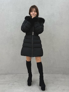 「RESEXXY（リゼクシー）のストレッチミドルブーツ（ブーツ）」を使った、MAYUさん（レディース・150cm）の秋コーディネート