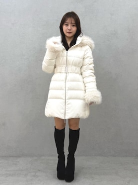 「RESEXXY（リゼクシー）のストレッチミドルブーツ（ブーツ）」を使った、MAYUさん（レディース・150cm）の秋コーディネート